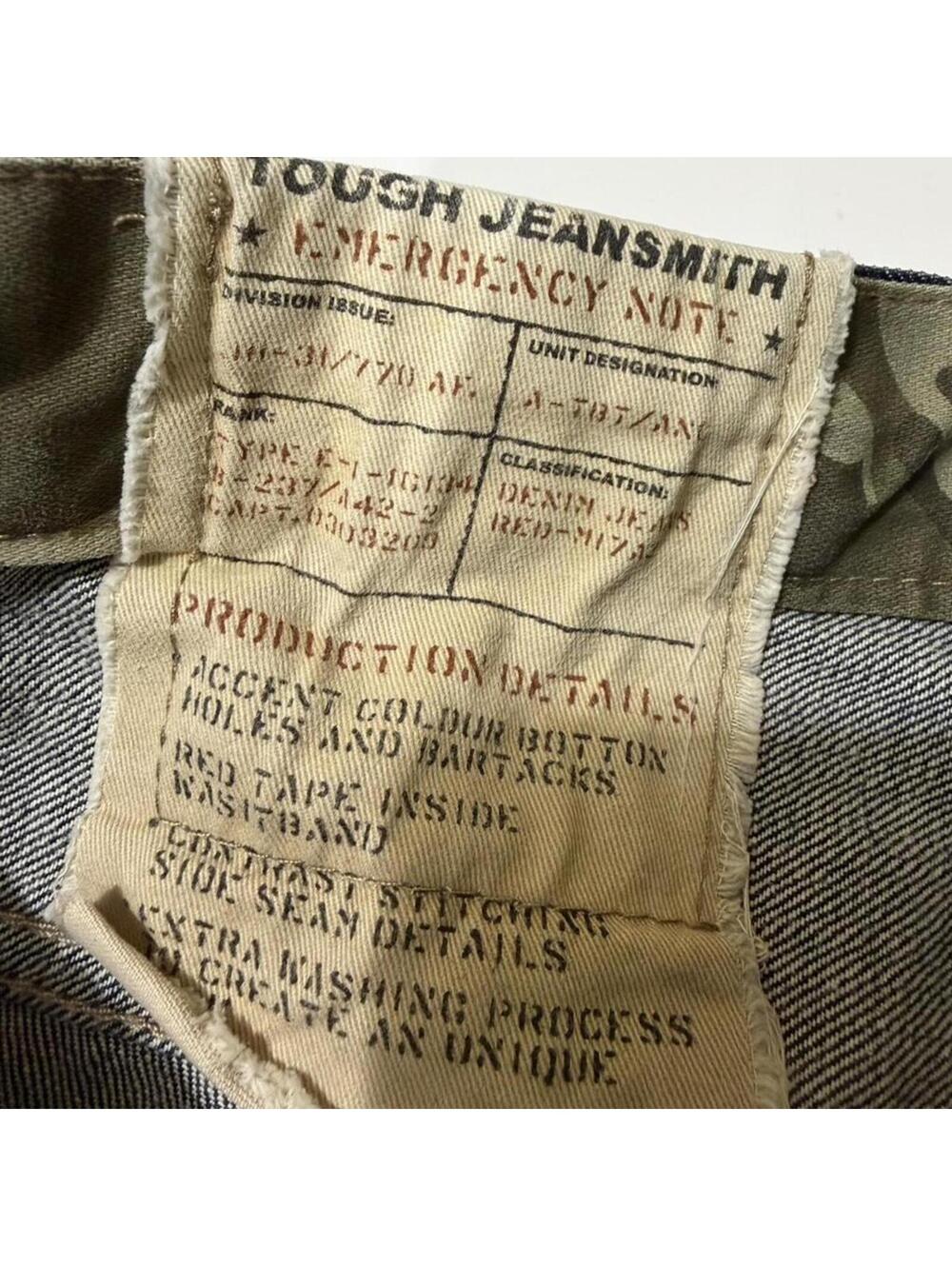 Y2K vintage TOUGH JEANSMITH➕ army grade unique article - Picture 7 of 8